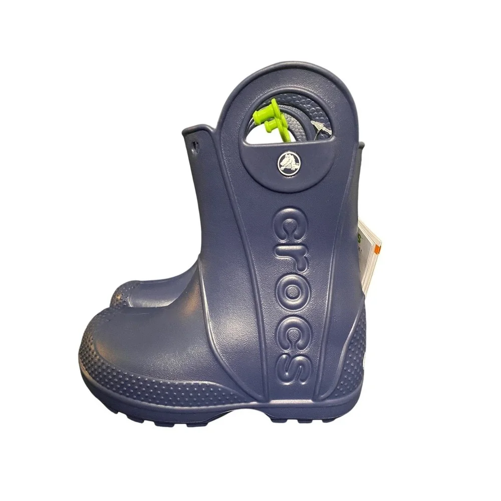 Crocs Handle It Rain Boot Navy Blue Toddler Kids Size C8 211056-410 NEW
